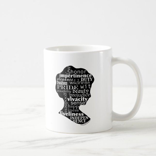 Läs den Jane Austen Cameomuggen Kaffemugg (Höger)