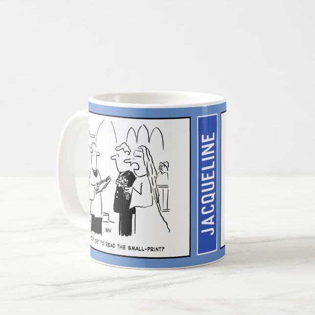 Läs den lilla utskriften. kaffemugg (Framsida vänster)