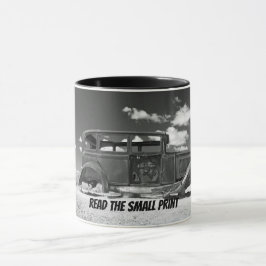 Läs den lilla utskriften Rusty Old Car Coffee Mugg