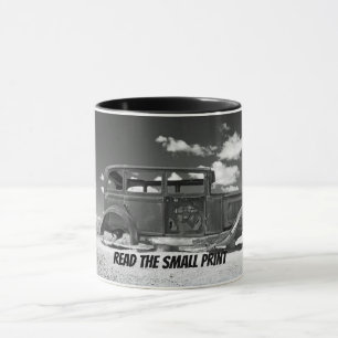 Läs den lilla utskriften Rusty Old Car Coffee Mugg