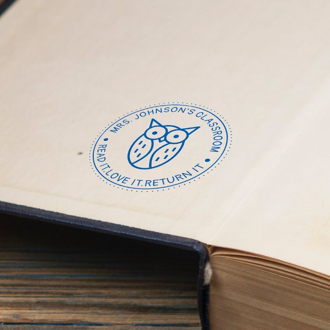 Läs det Kärlek IT-Uggla-lärare Självfärgande Stämpel (Read It Love It Return It Owl Teachers Self-inking Stamp)