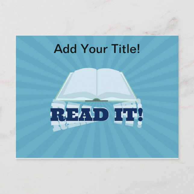Läs det och befordra din Bok här Vykort (Framsida)
