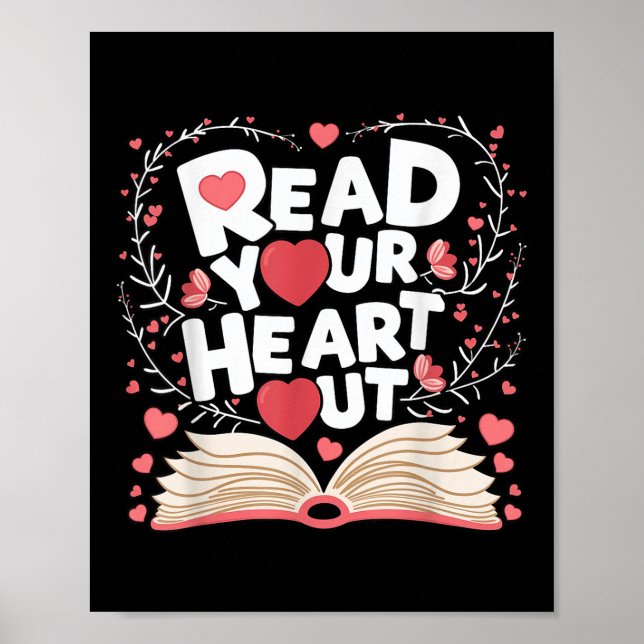 Läs ditt hjärta ut Bok Kärlek tema för Valentine Poster (Framsidan)