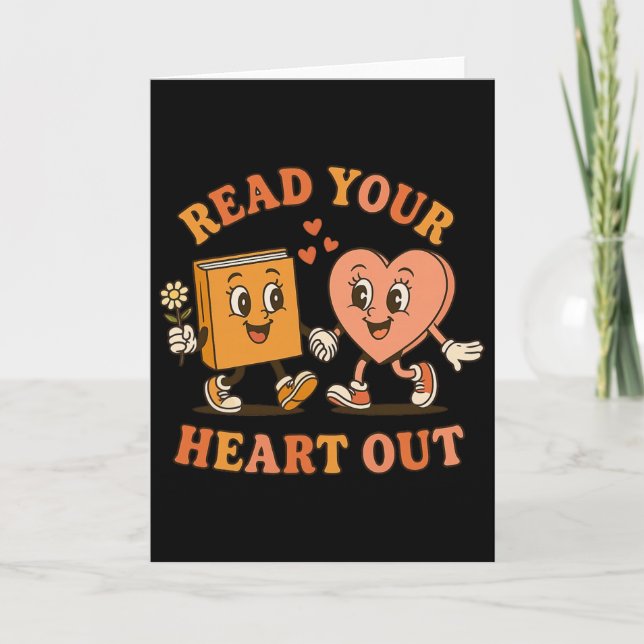 Läs Ditt Hjärta Ut Teacher Valentines Läsning Boo Kort (Framsida)