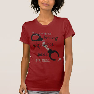 Lås ditt upp varar besvärad röda dam T-tröja T Shirt