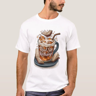 Läs, Drick, Ladda Iced Coffee Och Böcker T Shirt