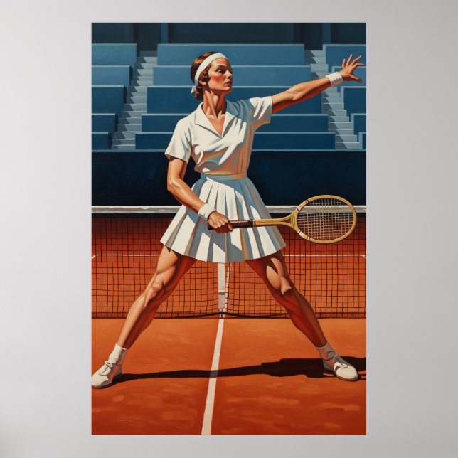 L'AS DU TENNIS (The Tennis Ace) - Original Art Dec Poster (Framsidan)