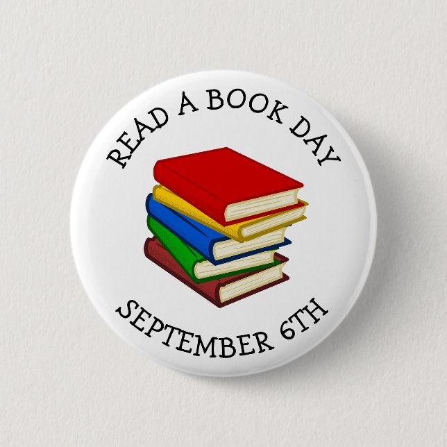 Läs en Bok-dag september 6e Helgdagar Knapp (Framsida)