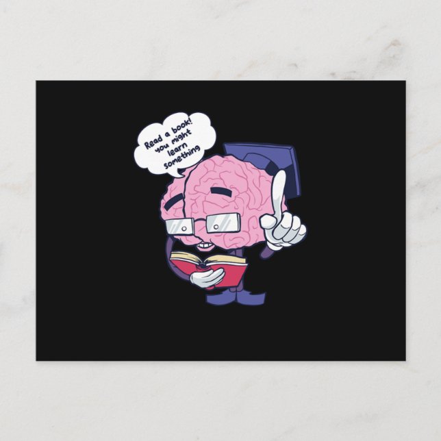 Läs en bokmaskar i Bok-läsaren Nerds Gift Vykort (Framsida)