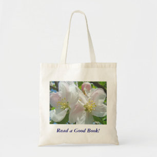 Läs en bra bok! Tote Bag Äppelblom Tygkasse