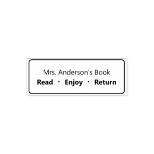 Läs Enjoy Return Teacher's Namn Bok Självfärgande Stämpel
