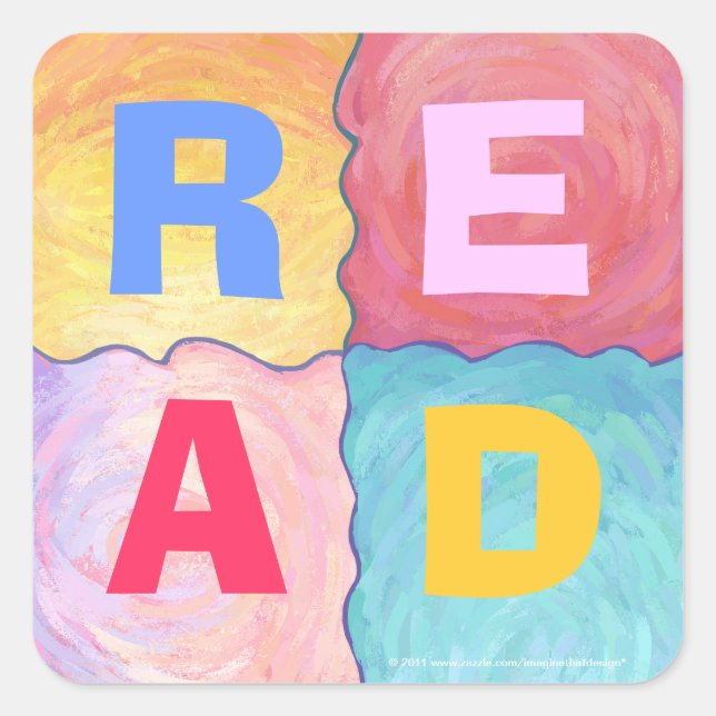 LÄS-etiketter Fyrkantigt Klistermärke (Framsida)