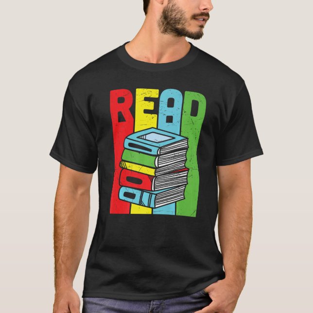 Läs färglös Bok-läsning T Shirt (Framsida)