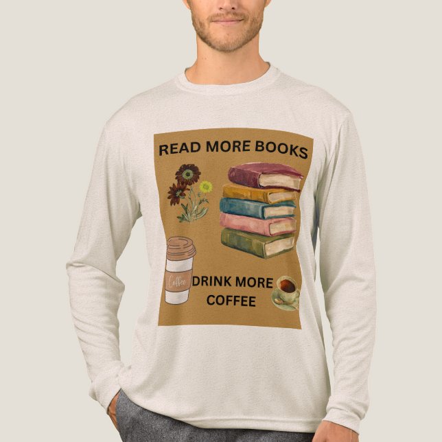 Läs Fler Böcker Drick Mer Kaffe Estetisk Grafi T Shirt (Framsida)