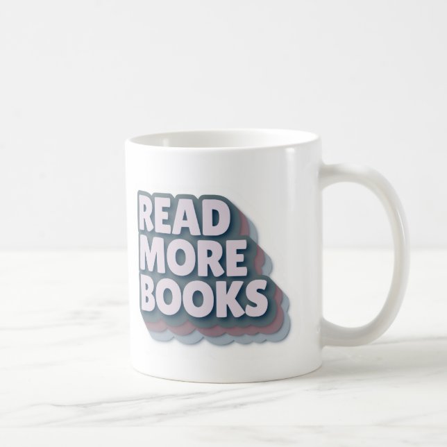Läs Fler Böcker Retro Typografi Mugg (Höger)