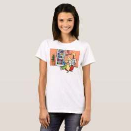 Läs- flicka med en gul Labrador Tshirt Tröja