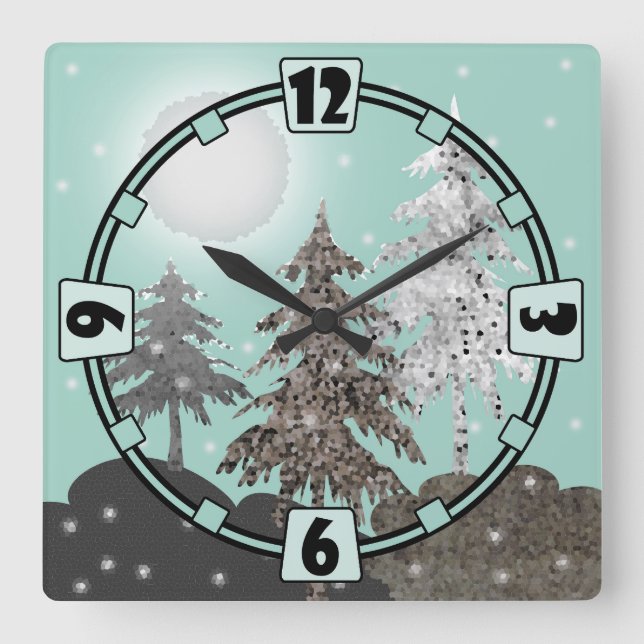 Lås för akrylvägg fyrkantig klocka (Framsida)