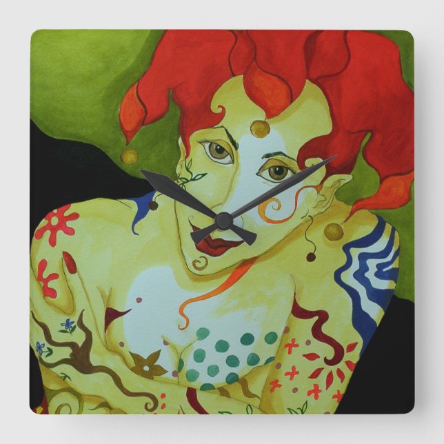 Lås för akrylvägg fyrkantig klocka (Framsida)