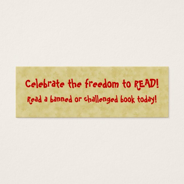 Läs förbjuden bokar Bokmärken Litet Visitkort (Framsidan)