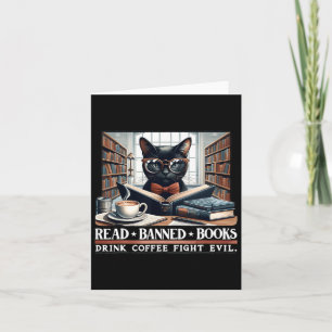 Läs förbjuden Bokar Drink Coffee Fight Evil Bok Lo Kort