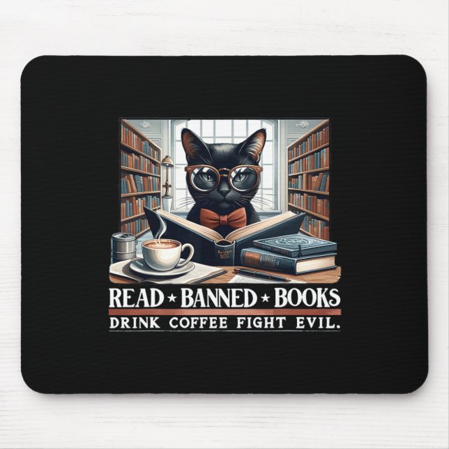 Läs förbjuden Bokar Drink Coffee Fight Evil Bok Lo Musmatta (Framsidan)
