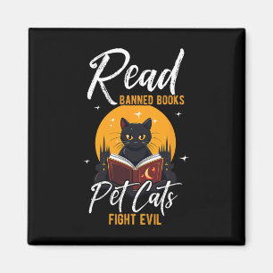 Läs förbjuden Bokar Pet Cats Fight Evil Rebe Banne Magnet