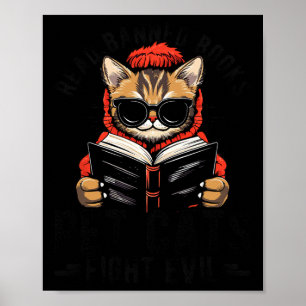Läs förbjuden Bokar Pet Cats Fight Evil Rebe Banne Poster