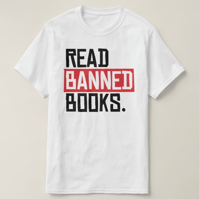 Läs förbjuden Bokar T Shirt (Design framsida)
