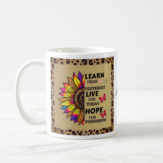 Läs från gårdagens citat: Rainbow Solros Guld Kaffemugg (Vänster)