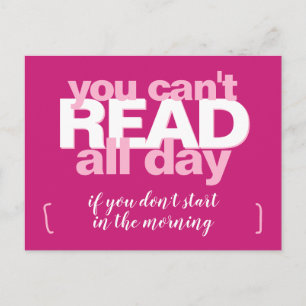 Läs hela dagslussningen Bok Älskare Rosa Typografi Vykort