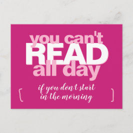 Läs hela dagslussningen Bok Älskare Rosa Typografi Vykort