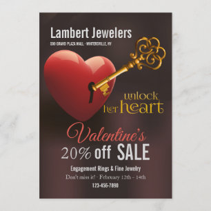 Lås henne upp hjärtavalentin befordran för Sale Inbjudningar