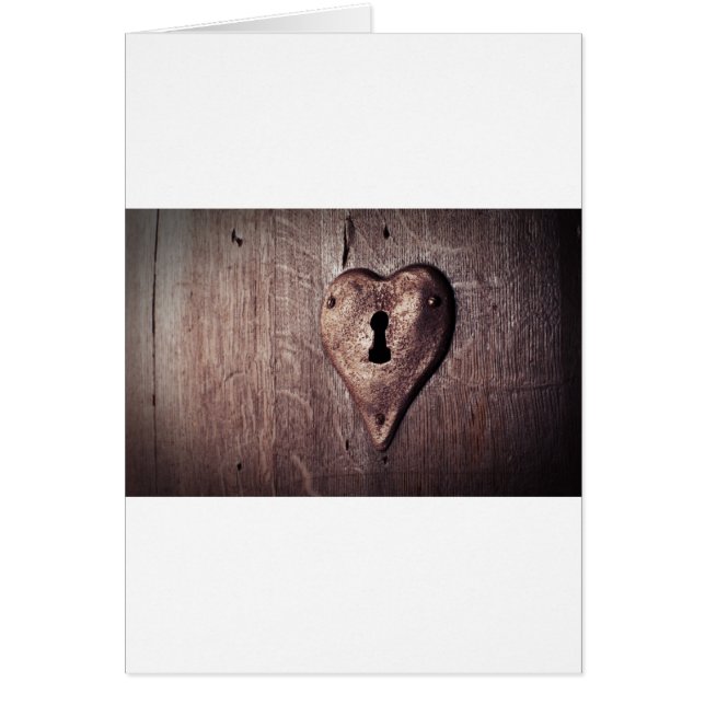 Lås hjärta hälsningskort (Framsidan)