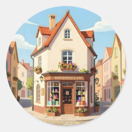 Läs hörnet -  runt klistermärke