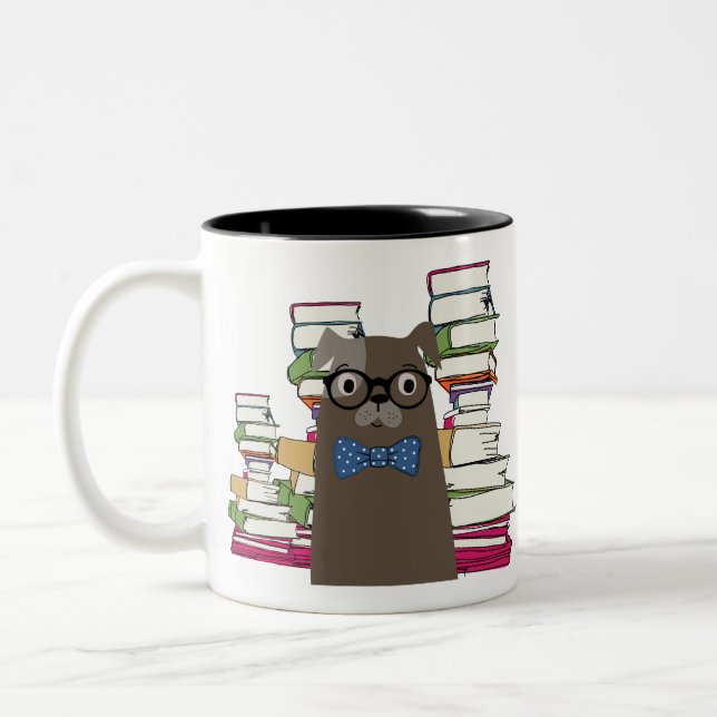 Läs hund för rummet Två-Tonad mugg (Vänster)