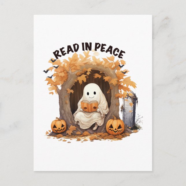 Läs i frid Boo Ghost Vykort (Framsida)