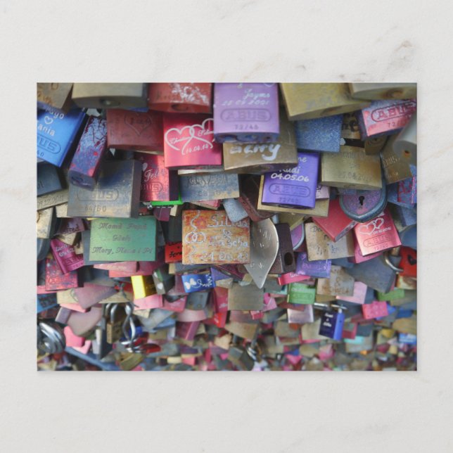 Lås i Kölbron, Tyskland Vykort (Framsida)