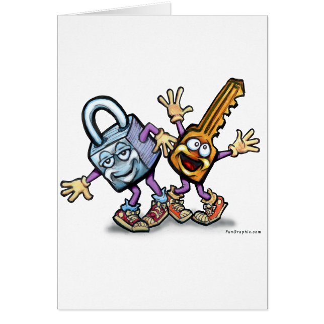 Lås i Nyckel Hälsningskort (Framsidan)