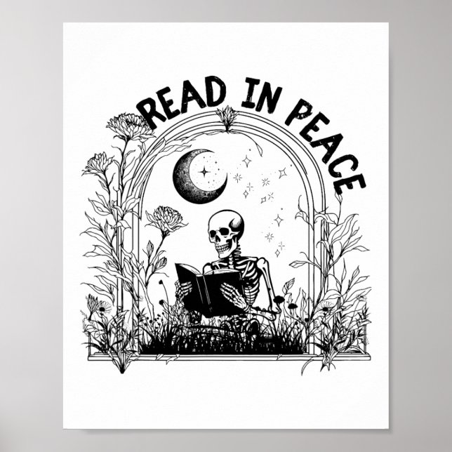 Läs in fredslärare Skeleton Read Bok Ha Poster (Framsidan)