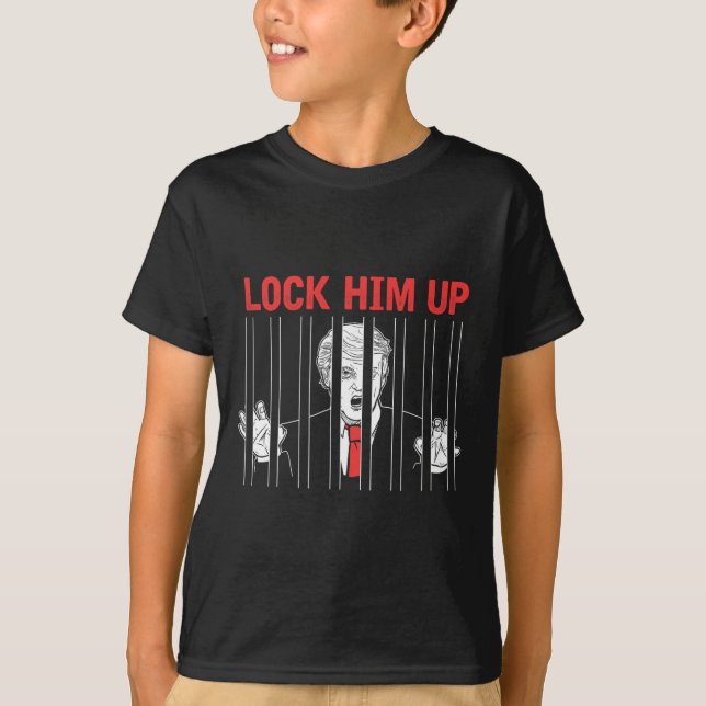 Lås in honom Anti Trump protest t-shirt  (Framsida)