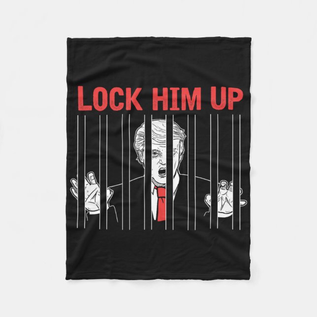 Lås in honom Anti Trump protest t-shirt  Fleecefilt (Framsidan)