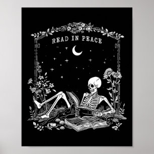 Läs in Peace Spooky Teacher Skeleton Trick Teach Poster