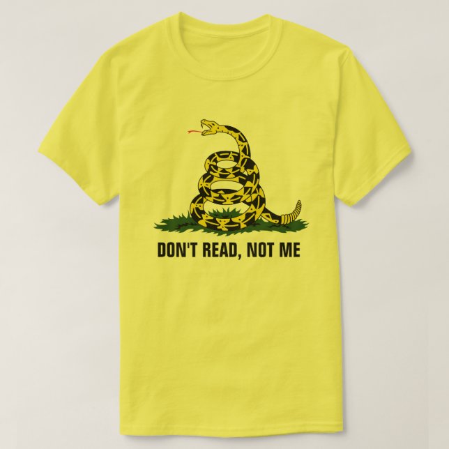 Läs inte, inte jag t-shirt (Design framsida)