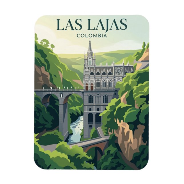 Las Lajas-helgedomen Colombia Magnet (Vertikal)