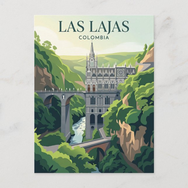 Las Lajas-helgedomen Colombia Vykort (Framsida)