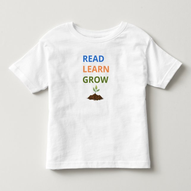 Läs, lär, växa småbarns t-shirt (Framsida)