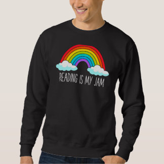 Läs lärarinna Rainbow Leopard Reading är min Sylt Lång Ärmad Tröja
