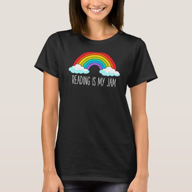 Läs lärarinna Rainbow Leopard Reading är min Sylt T Shirt (Framsida)