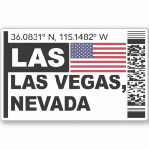 LAS Las Vegas Boarding Pass - Nevada Resa Klistermärken