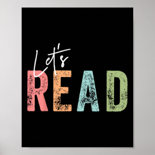 Läs Let's Read Bok Nörd Läs Bok Älskare Biblioteka Poster